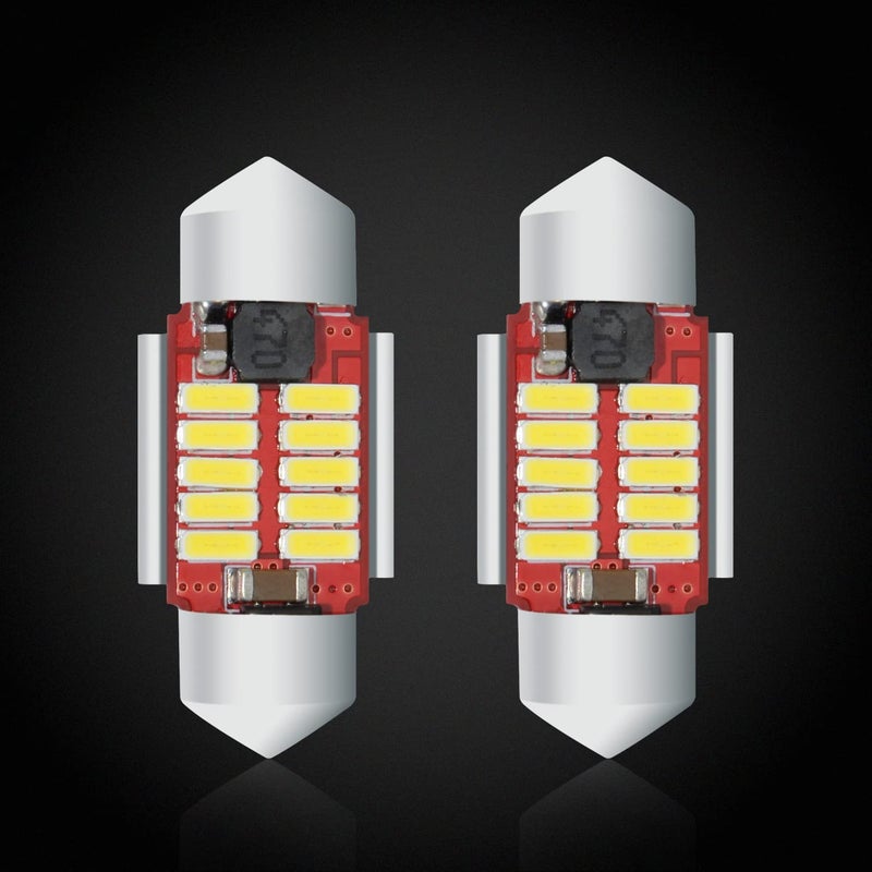 Alla Lighting DE3021 DE3175 LED Bulbs Super Bright 4014 10-SMD 28mm 29mm 12V LED DE3022 6428 Bulbs for Festoon Interior Map, Dome,Trunk, Door Lights, 6000K Xenon White - Image 1
